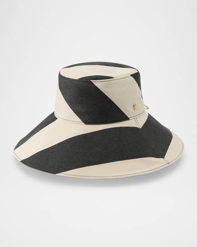 Calla Striped Cotton Twill Bucket Hat